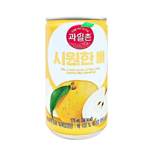 해태 과일촌 시원한 배 175ml x 60캔 / 음료수 과일음료, 60개