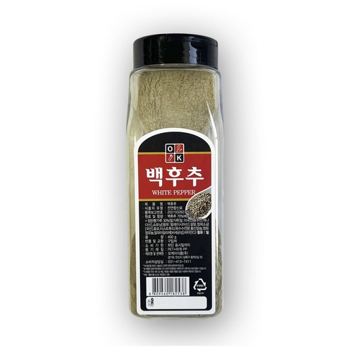 백후추 대용량 화이트페퍼, 1개, 400g