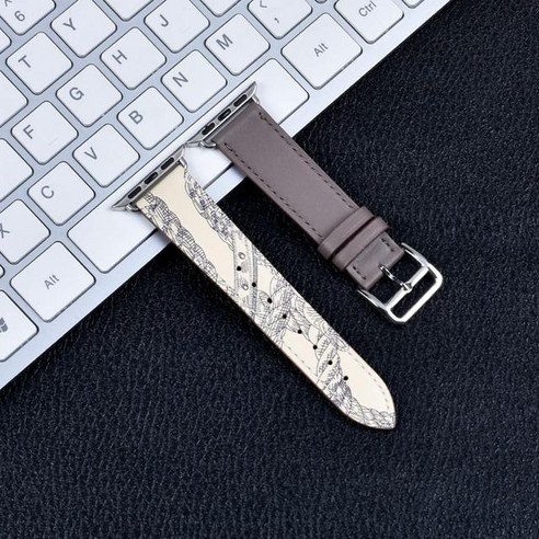 100% 정품 소가죽 iWatch 루프 팔찌 밴드 Watch 7 6 SE 5 4 41mm/45mm iWatch 6 5 4 호환 44mm/40mm 38mm/42mm, Etain Beton, 38mm/40mm/41mm