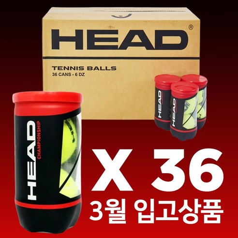 헤드 챔피언쉽볼 테니스공 시합구 2p, 옐로우, 36개