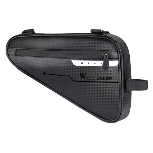 삼각 안장 가방 대용량 4L 프레임 가방, 검은, 30x18x4.5 센치 메터, PU