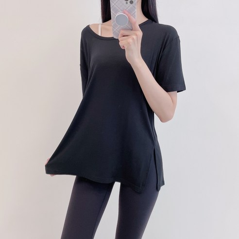 로라벨 마일 필라테스복 요가복 필라테스 상의 옷 커버업 운동복 탑 빅사이즈 요가 반팔