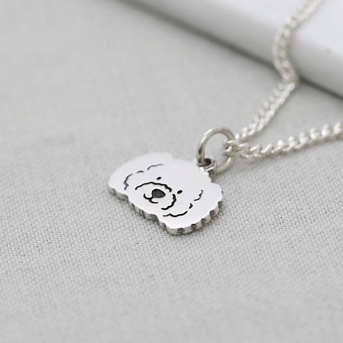 실버 통통말티즈 미아방지 목걸이, 말티즈 목걸이(유광)