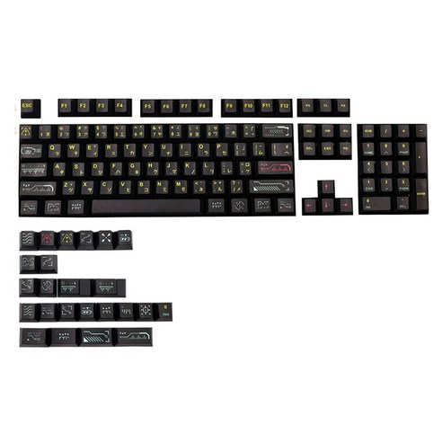 Retemporel 128 키/세트 Awaken Keycap PBT 5 MX 스위치 용 사이드 염료 서브 베드 키 캡 체리 프로필 기계식 키보드, 보여진 바와 같이