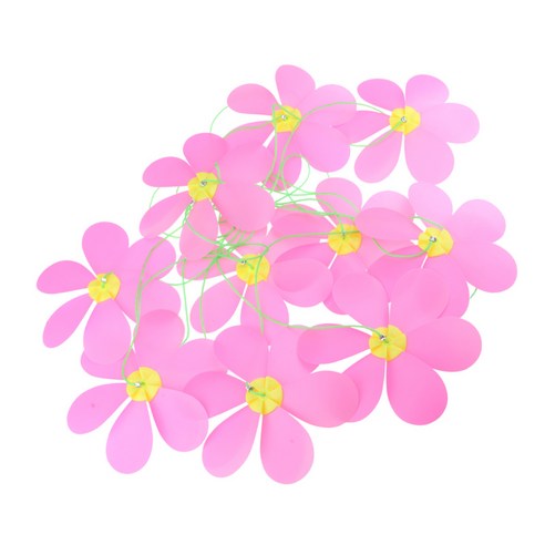 10m 접이식 무지개 꽃 풍차 끈 소용돌이 바퀴 정원 캠핑 장식, 핑크, 플라스틱