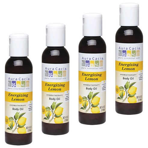 아우라카시아 아로마테라피 바디 오일, 118ml, 4개, Energizing Lemon