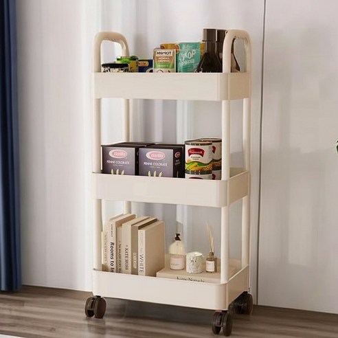 생활로켓단 3단 이동식 선반 트롤리, 화이트