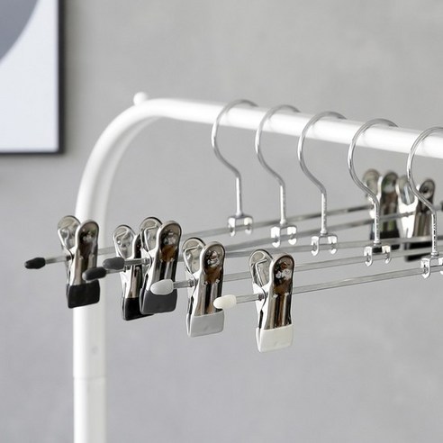 홈앤하우스 멀티코팅 집게 바지 걸이 10P + 10P, 블랙, 상세설명 참조