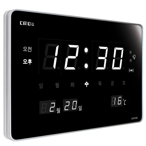 CMOS 씨모스 디지털 무소음 전자 LED 벽시계, ZH27AW기본형 led시계 CMOS 씨모스 디지털 무소음 전자 LED 벽시계, ZH27AW기본형 led시계