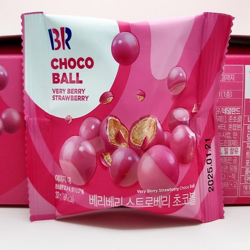 베스킨라빈스 베리베리스트로베리 초코볼, 24개, 32g