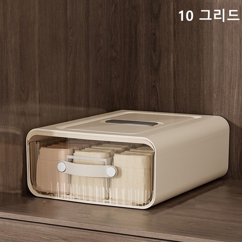 속옷 서랍장 칸막이 다용도 시크릿 양말 수납함 투명창 서랍 리빙박스 데스크 정리함, 1개, 화이트