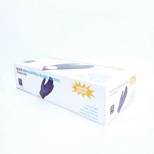 블랙 니트릴장갑 다용도 일회용 위생 장갑, 100p, 소(S)