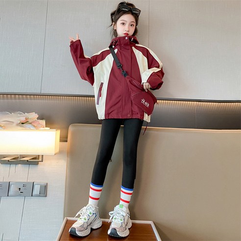 캐주얼 바람막이 봄가을 주니어 후드 바람막이MD125