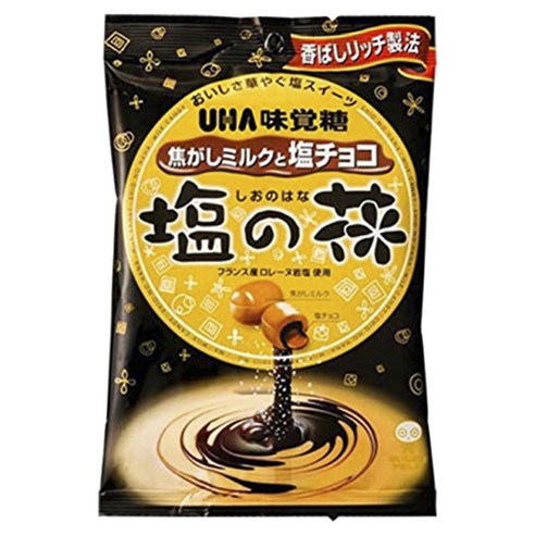 일본 미각당 UHA 밀크 설탕 소금 초코사탕 78g, 1개
