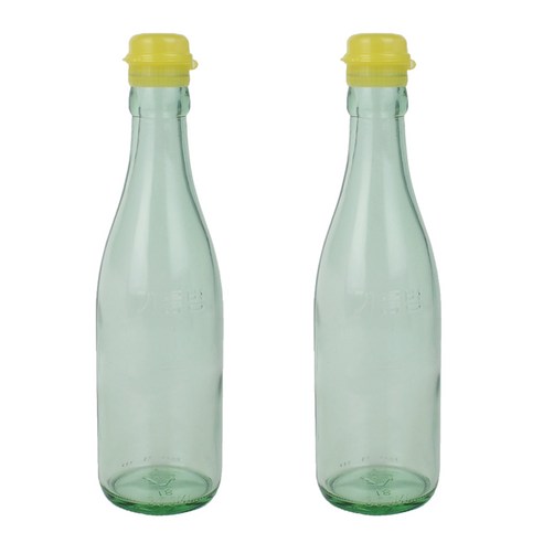 가인글로벌 청색 기름병300 유리병 참기름병 용기, 노랑, 2개, 300ml