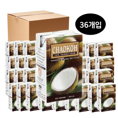 차오코 코코넛밀크, 250ml, 36개