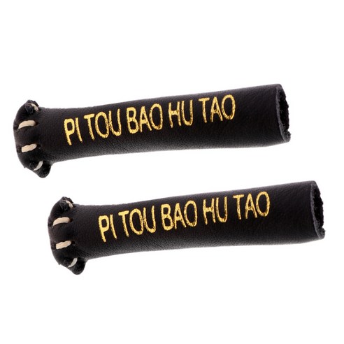 2pcs 가죽 스누커 큐 팁 커버 랩 프로텍터 슬리브 맞는 10-11mm 스틱, 블랙