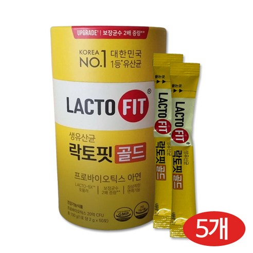 종근당건당 락토핏 생유산균 골드 프로바이오틱스, 100g, 5개