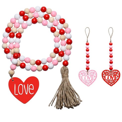 나무 구슬 garland tassels 매달려 나무 사랑 하트 장식품 구슬 garlands 장식 벽 매달려 장식