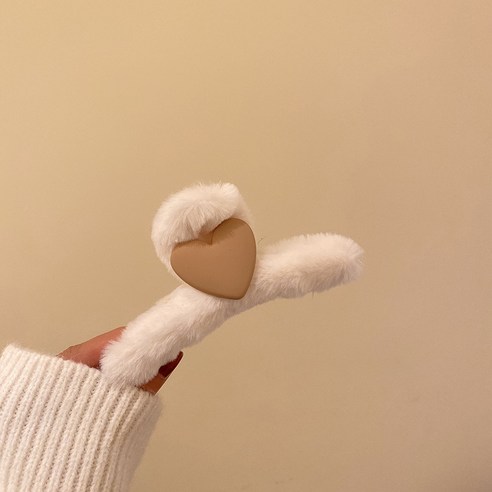한국어 ins풍 화이트 하트 리본 털 집게 머리핀 기질 상어 집게 그물 빨간 빈티지 헤어 액세서리