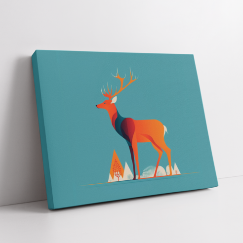 아트앤코 인테리어 캔버스 액자 50x40cm, 블루 인 디어