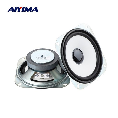 AIYIMA 오디오 2PCS 2ohm 5W 오디오 스피커 4inch 102mm 풀 레인지 폼 대야 사각 큰 스피커 홈시어터 사운드 시스템 DIY, 2옴 5W