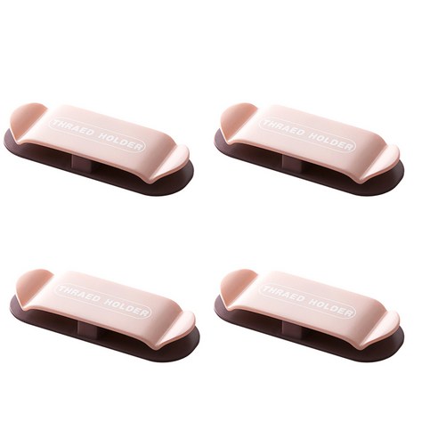 4pcs 펀치 프리 후크 전원 플러그 소켓 홀더 펀치 프리 접착 후크, 핑크