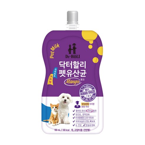 닥터할리 펫 밀크 유산균 180ml, 1개, 단품