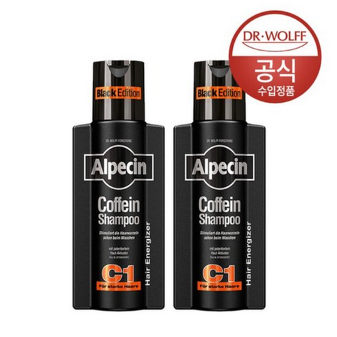 [알페신] 카페인 샴푸 C1 블랙 에디션 (모발 및 두피 강화) 250ml x2 2개, 6개