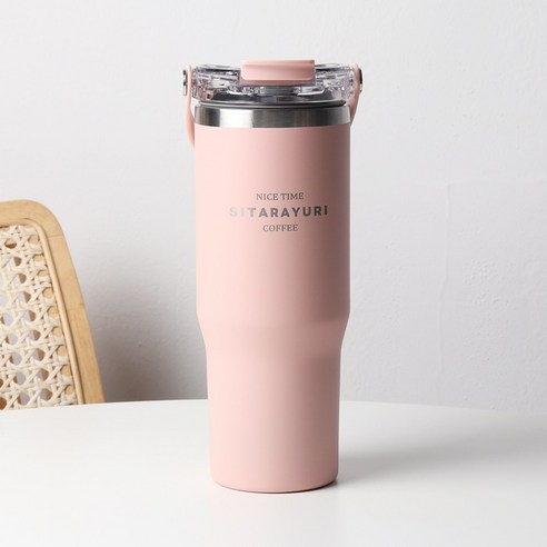 [파격사은품] 지제이 스텐 빨대 텀블러, 1개, 900ml, 핑크