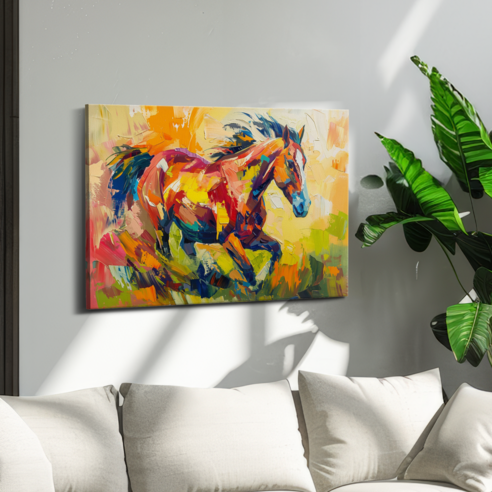 아트앤코 돈 들어오는 말 캔버스 그림 75x50cm 풍수지리 인테리어 대형 액자, AT3118 서리얼 하모니 호스