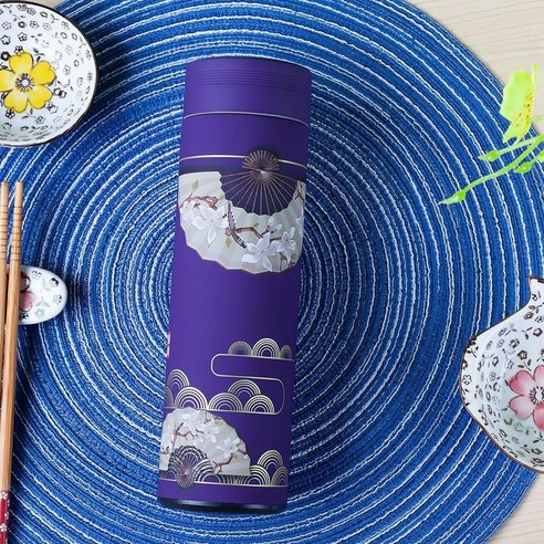 창의 중국풍 인스타그램 트렌드 보온컵, 대기자색, 500Ml