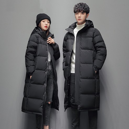 남여공용 커플 심플 방풍 방수 후드 롱 패딩 웰론 점퍼 Couple down jacket Best Top5