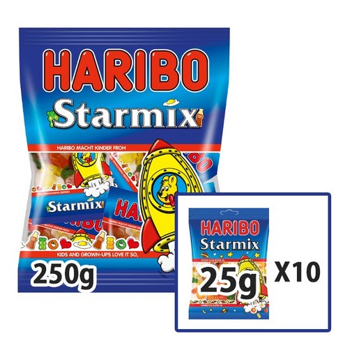 하리보 스타믹스 250g(25X10봉입)/하리보젤리/스타믹스/starmix, 250g, 1개 
과자/초콜릿/시리얼