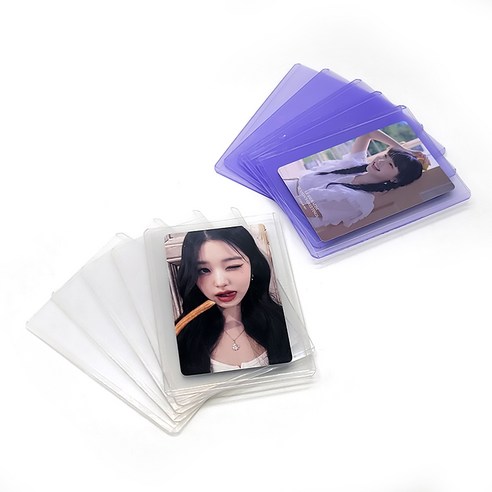 포카 투명 프리미엄 탑로더 25매 포토카드 꾸미기 탑꾸, 투명 블루 탑로더 25매