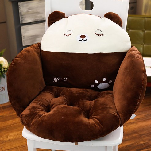 LCY 원피스 쿠션 쿠션 사무실 쿠션 홈 의자 학생 교실 소프트 의자 소파 쿠션 두꺼운, Squinting 곰, [표준] 50*40*38cm