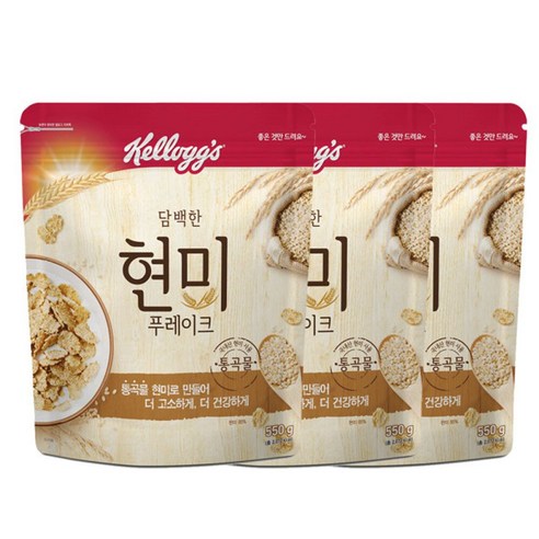 담백한 현미푸레이크, 550g, 3개