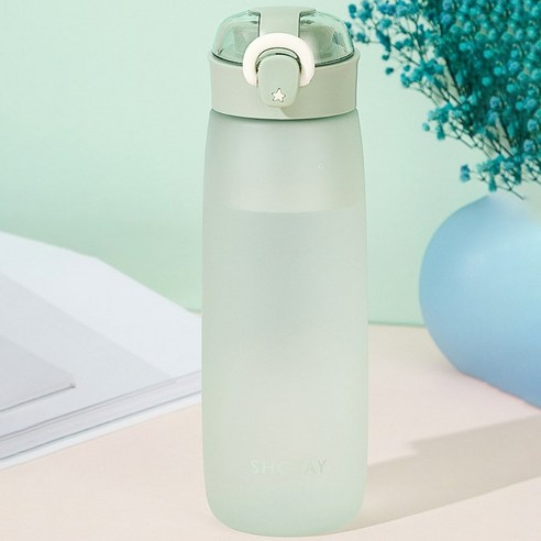 르모네 원터치 스테이 물병 어린이물통, 600ml, 그린