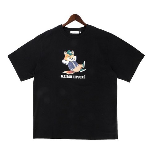 메종키츠네  메종키츠네 23SS (KM00103KJ0008 BLACK) 남성 드레스드 폭스 반팔 티셔츠