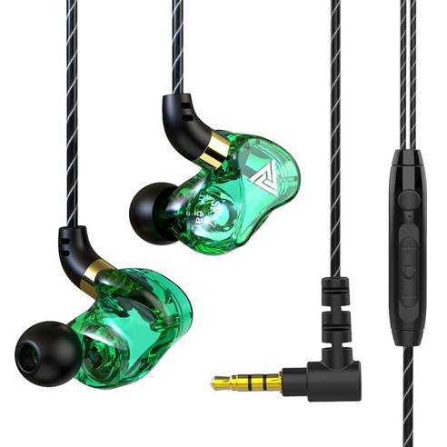 dodocool QKZ SK7 3.5mm 인이어 유선 헤드셋, 녹색, 이어폰