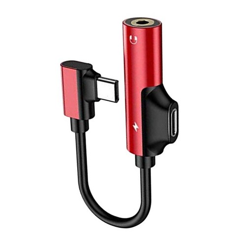 USB-C PD 헤드폰 어댑터와 호환되는 보조 스테레오, 레드, {"사이즈":"2x0.39x0.39 인치"}, {"수건소재":"알루미늄 합금 쉘"}