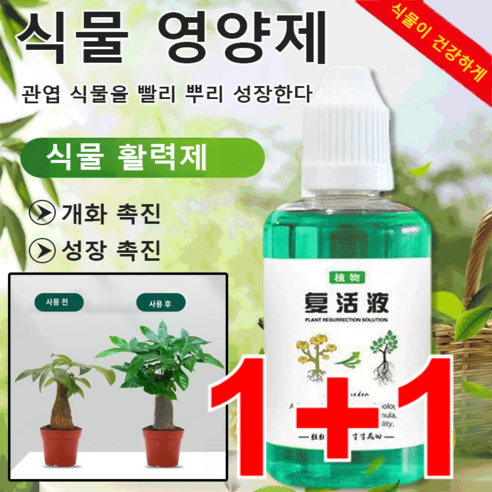 1+1식물 영양제 화초식물영양제 수경재배용영양제 고급식물영양제 개화 촉진/성장 촉진, 3+3병