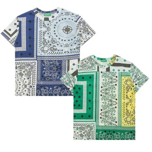 베네통티셔츠 베네통키즈 전판프린팅티셔츠 3OVTC10BS Best Top3