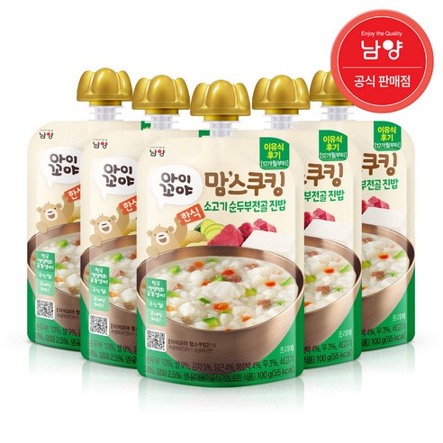 아이꼬야 맘스쿠킹 레토르트 이유식, 5개, 100g, 소고기 순두부전골 진밥