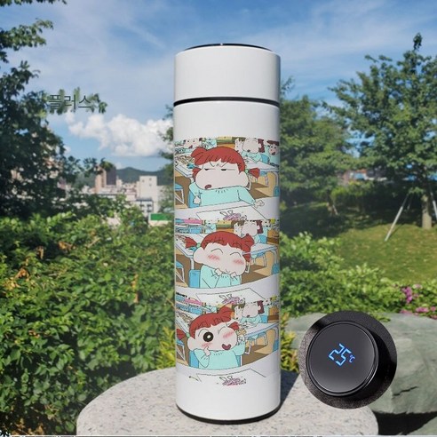 크레용 작은 새로운 보온병 소년 학생 인터넷 연예인 컵 슈퍼 핫 워터 컵 귀여운 스마트 열 패션, 색깔5, 하나