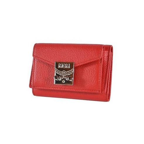 204995 MCM 엠씨엠 0295 Ruby 레드 가죽 카드 케이스 미니 지갑 W / Coin 포켓 MYA9SPA67RU001