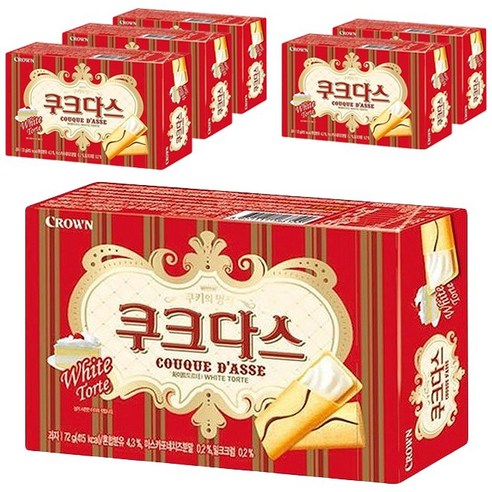 크라운 쿠크다스 화이트, 72g, 6개