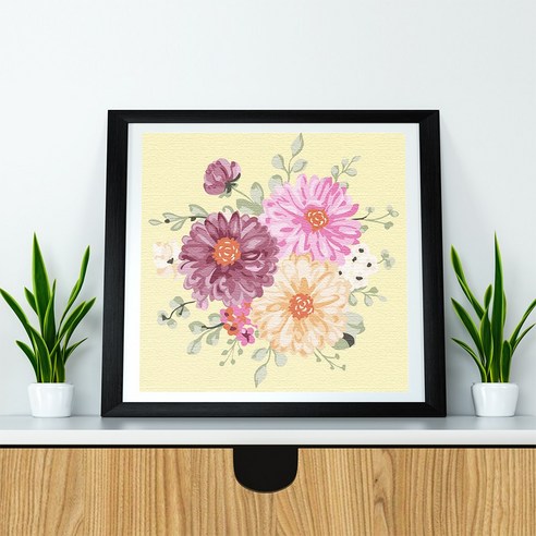플레이어바웃 DIY 명화그리기 유화 그림 20 x 20 cm, 데이지 플라워, 1개