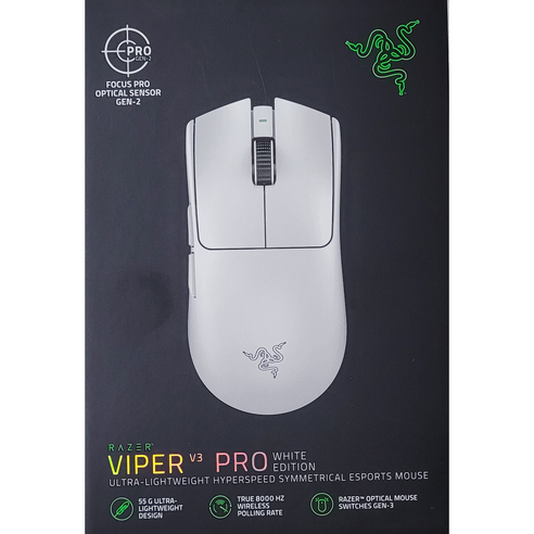 레이저 Viper V3 Pro 유무선 마우스 RZ01-0512, 화이트