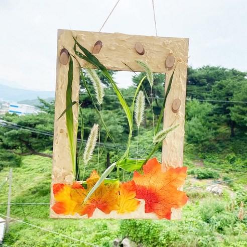 러브나무액자 액자만들기 포토액자 LOVE DIY, 1개 나무액자만들기 9 데코찰흙 자연액자 만들기-4인세트, 단품